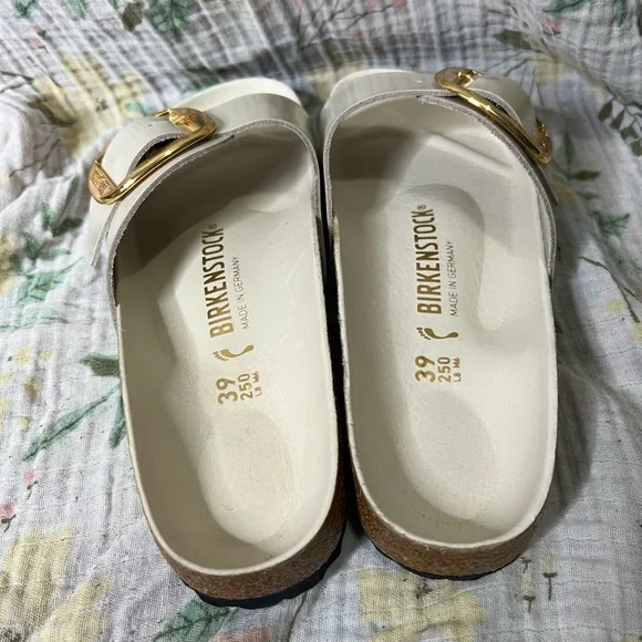 Birkenstock Cream Madrid Big Buckle Sandals Women’s Size EU39 US 8/8.5 - Picture 3 of 6